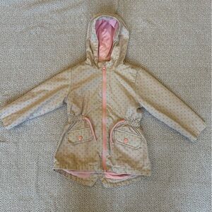 LC Waikiki pink and khaki button front cotton coat size 3-4Y.